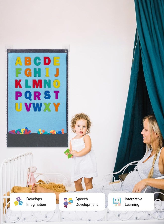 CHEFAN Felt Board - Large Flannel Board for Wall, 104 Felt Letters, 32'' X 22'' Interactive Storytelling & Play Learning for Home & Classroom Use(2 Sets of Uppercase&Lowercase Letters) - Image 3
